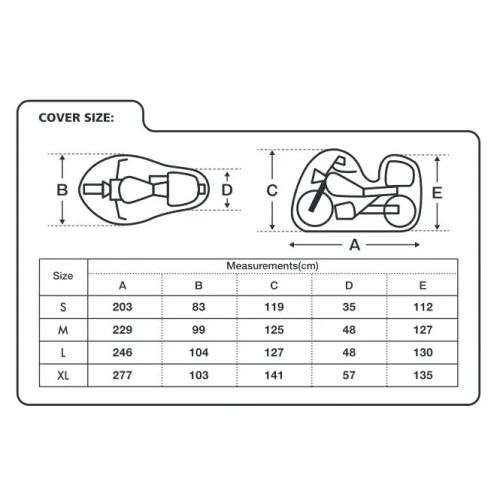 funda para moto oxford aquatex topbox talla m cv203