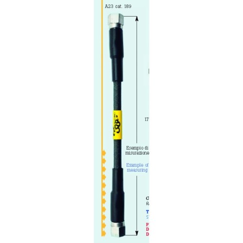 tubo latiguillo carbono 425 mm negro fren tubo a09c0425 linea de freno moto carbotech