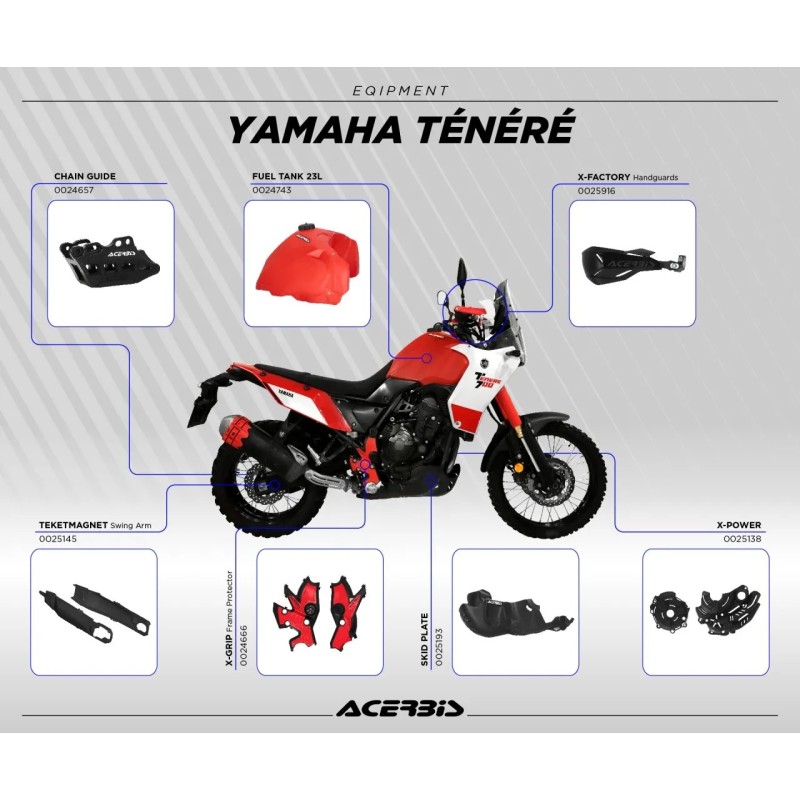 protecciones acerbis chasis x grip tenere 700 0024666 314