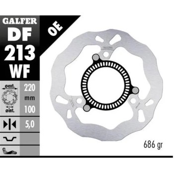 disco freno trasero galfer wave fijo 220x5mm df213wf