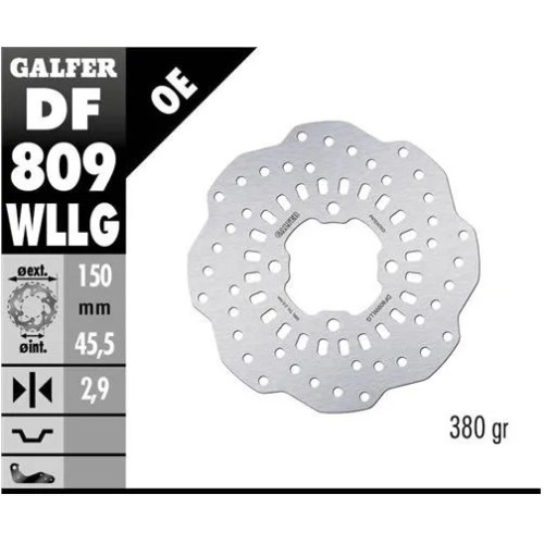 disco freno trasero trial galfer df809wllg 150x2 9 mm 4 anclajes o60