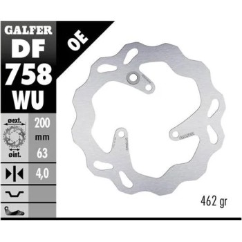 disco freno trasero galfer wave fijo 200x4mm df758wu