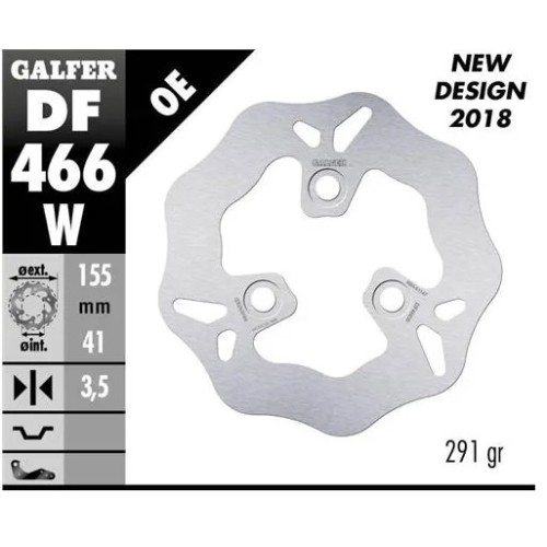disco freno galfer df466w wave 155x3 5 mm 3 tornillos o66 scooter 50