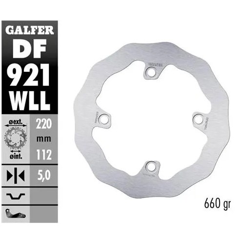 disco freno trasero galfer df921wll wave solido 220x5 mm sherco enduro 4 tornillos o130