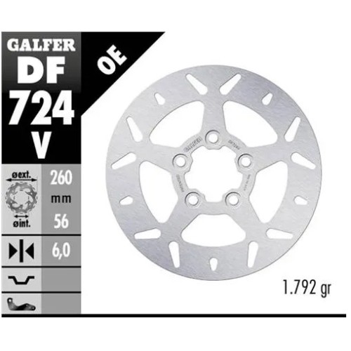 disco freno trasero redondo galfer df724v 260x6 mm harley davidson sportster xg 5 tornillo