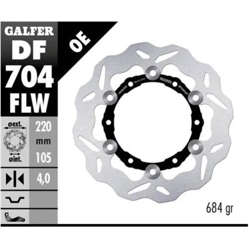 disco freno moto galfer wave flotante 220x4mm df70