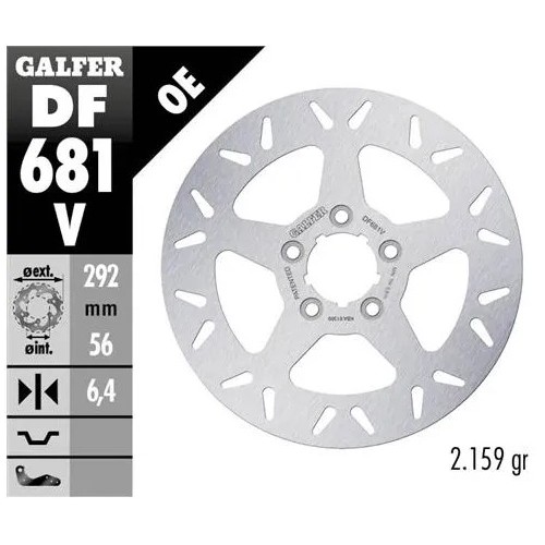 disco freno trasero galfer 292x6 5mm df681v harley davidson