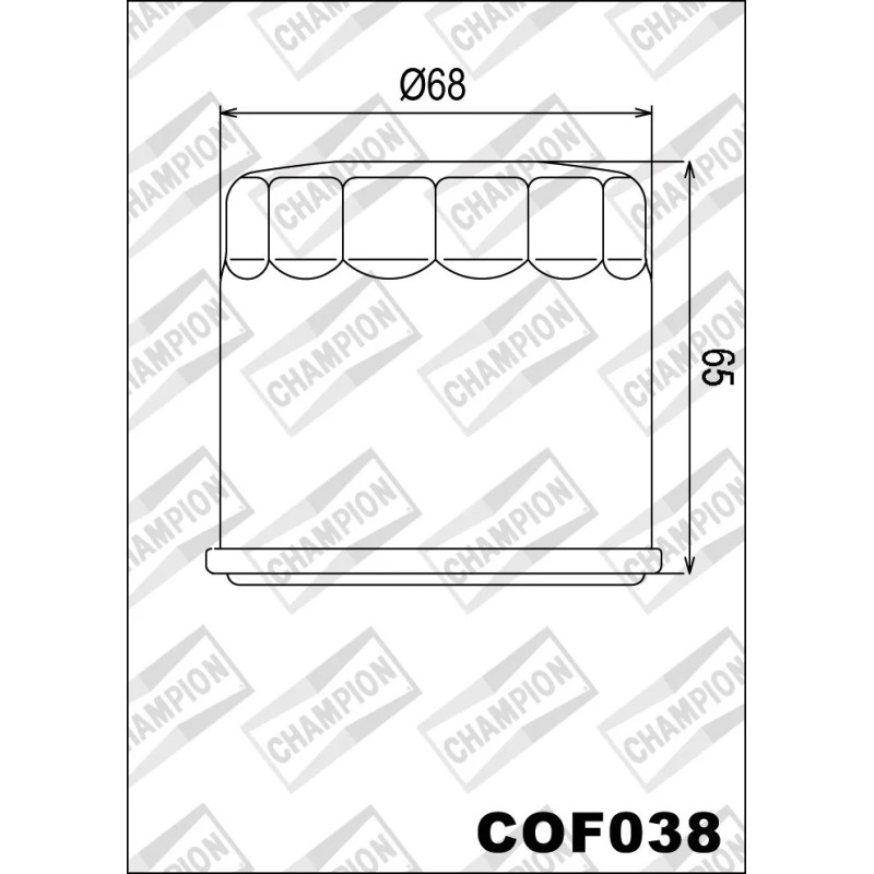 filtro de aceite champion para moto cof038