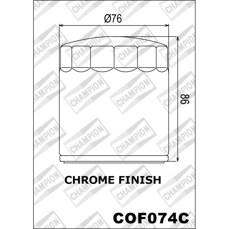 filtro de aceite champion para moto acabado cromado cof074c