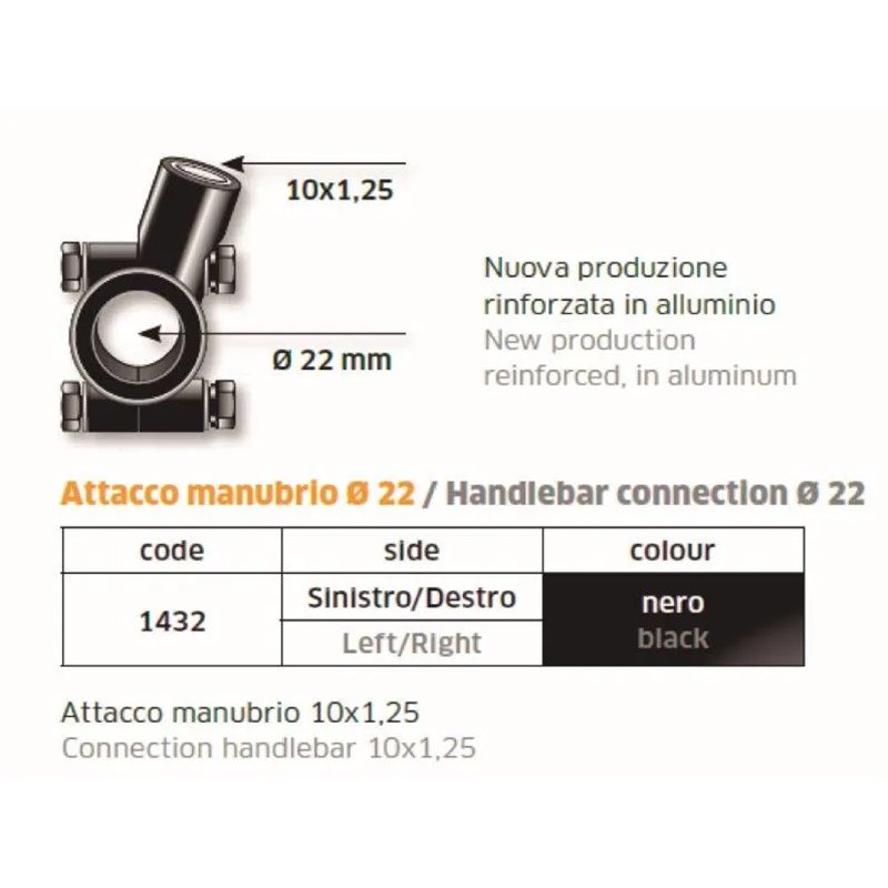 Brida Para Espejo Manillar 22 M10X125 - FAR1432