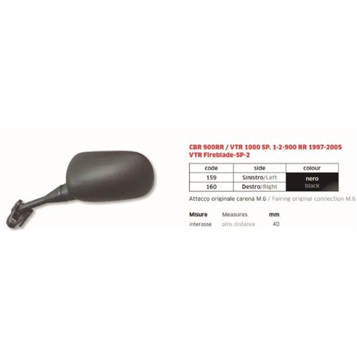 Espejo Honda Cbr900Rr Vtr1000 Dcho - FAR160
