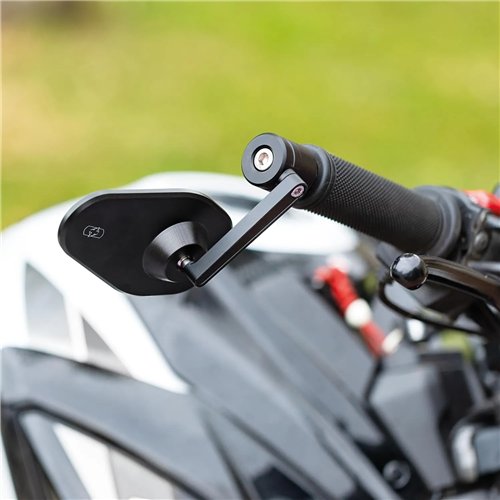 Espejo retrovisor bar end Oxford Shield 360 OX510 negro para manillar 22 mm moto