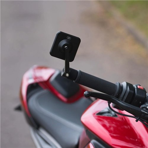 Espejo retrovisor bar end Oxford Square 360 OX509 negro para manillar 22 mm moto