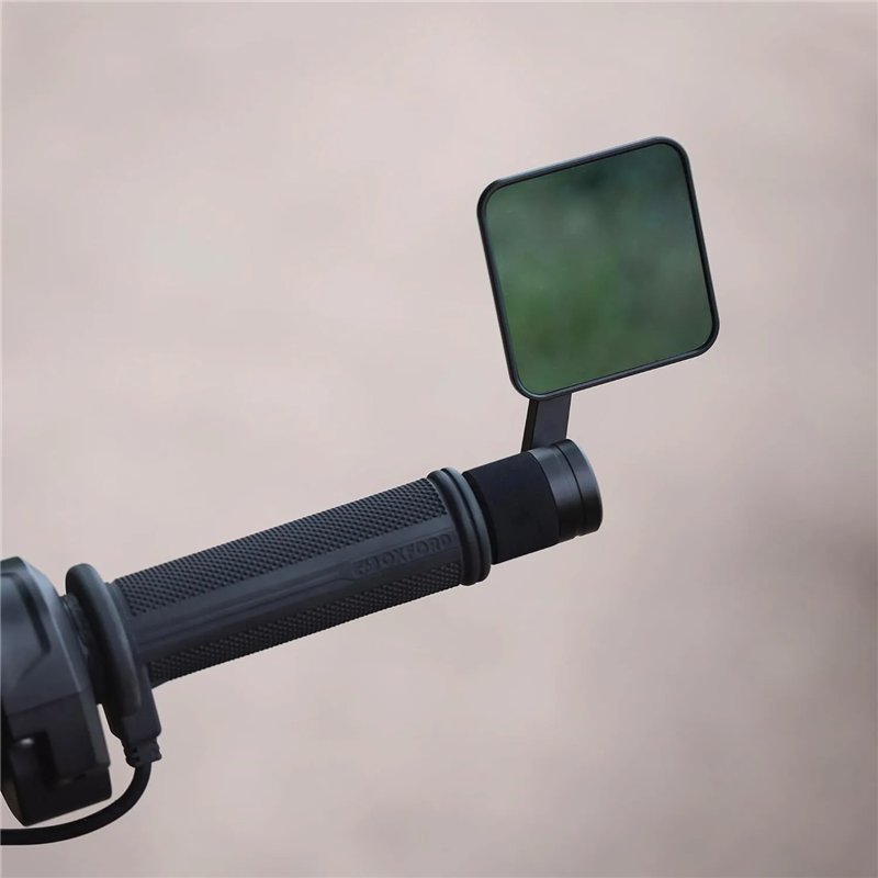 Espejo retrovisor bar end Oxford Square 360 OX509 negro para manillar 22 mm moto