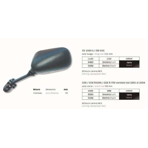 Espejo Sv 1000 S - Sw 650 Dch - FAR5484