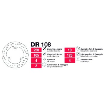 disco de freno delantero honda x8r dr108