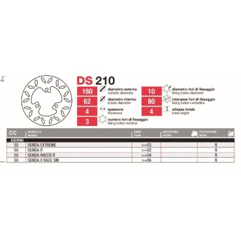 discos de freno tras derbi senda r extreme ds210