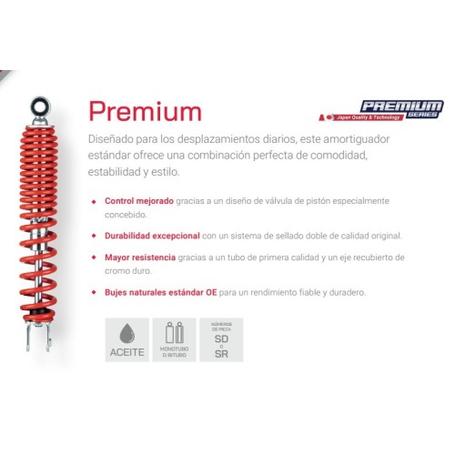 amortiguador trasero kyb para yamaha yzf r125 rojo repuesto kyb tact