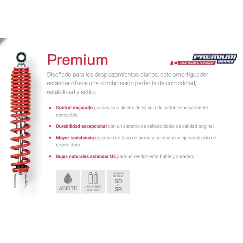 amortiguador trasero kyb std para yamaha nmax 125 rojo suspension tra