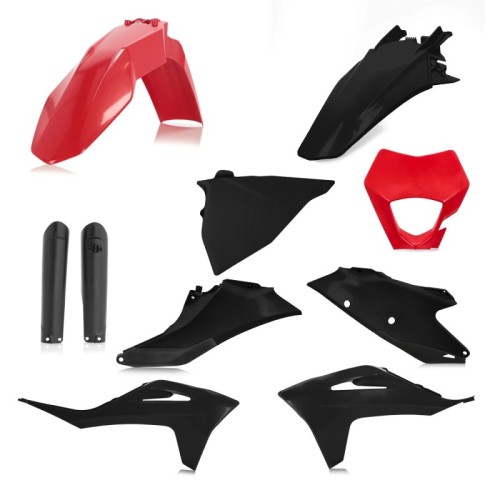 kit completo de plasticos moto acerbis rojo neg 0024633 gasgas ec 250 300 250f 350f 2021
