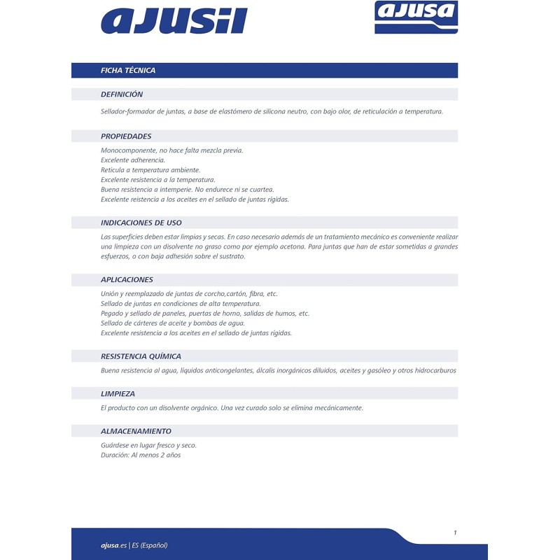 silicona para sellado ajusa embase 200cc 75000100