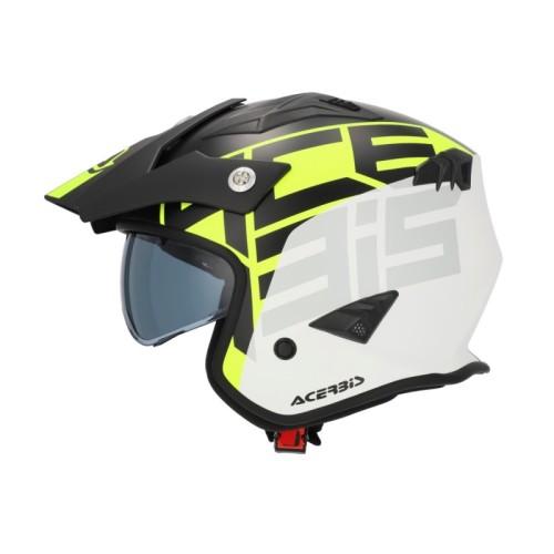 casco acerbis jet aria graphic sport 22 06 color negro y amarillo fluor mate 0026602 457