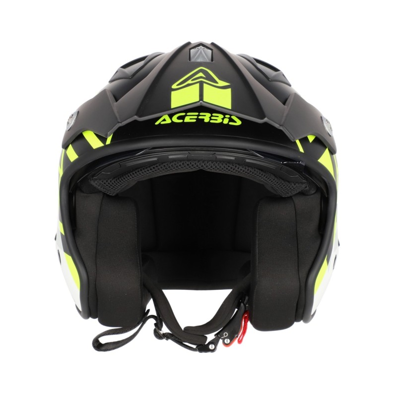 casco acerbis jet aria graphic sport 22 06 color negro y amarillo fluor mate 0026602 457