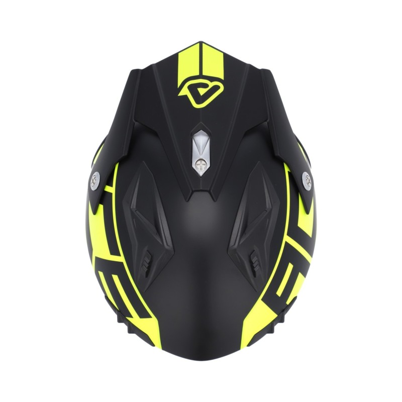 casco acerbis jet aria graphic sport 22 06 color negro y amarillo fluor mate 0026602 457