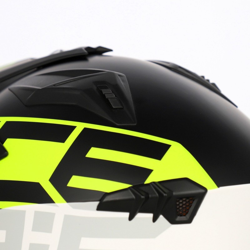 casco acerbis jet aria graphic sport 22 06 color negro y amarillo fluor mate 0026602 457
