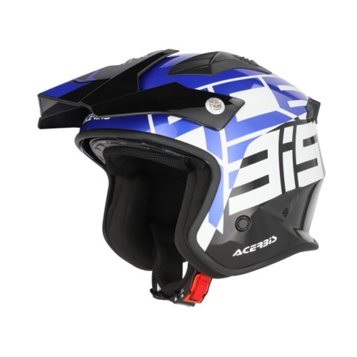 casco acerbis jet aria graphic sport 22 06 color negro y azul mate 0026602 295