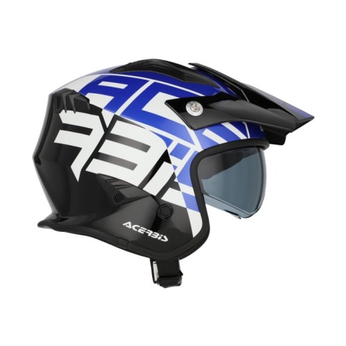 casco acerbis jet aria graphic sport 22 06 color negro y azul mate 0026602 295