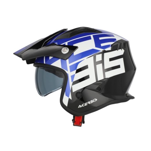 casco acerbis jet aria graphic sport 22 06 color negro y azul mate 0026602 295