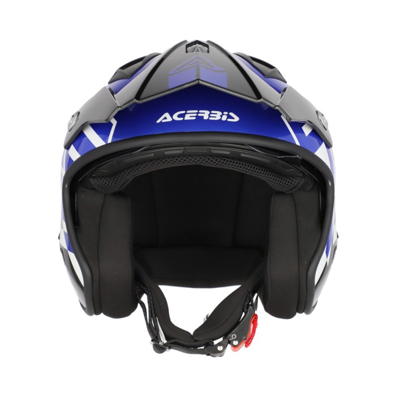 casco acerbis jet aria graphic sport 22 06 color negro y azul mate 0026602 295