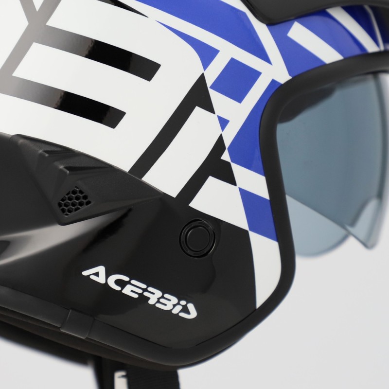 casco acerbis jet aria graphic sport 22 06 color negro y azul mate 0026602 295