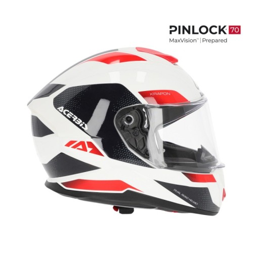 casco acerbis krapon blanco y rojo homologacion 22 06 0024663 239
