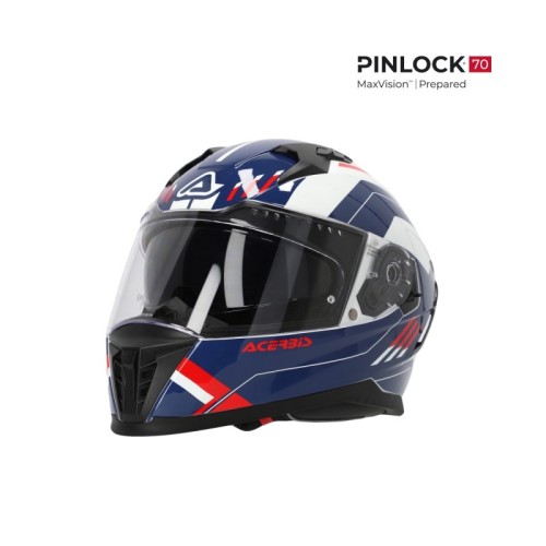 casco integral acerbis x way graphic homologacion 22 06 blanco azul y rojo 0026016 034