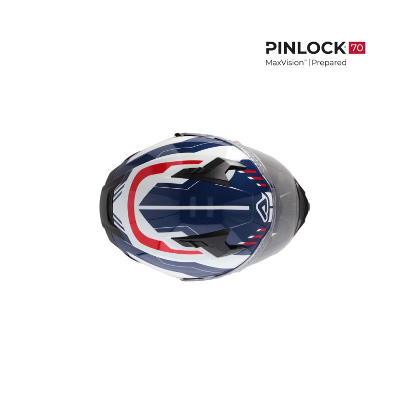 casco integral acerbis x way graphic homologacion 22 06 blanco azul y rojo 0026016 034