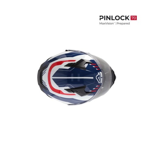 casco integral acerbis x way graphic homologacion 22 06 blanco azul y rojo 0026016 034
