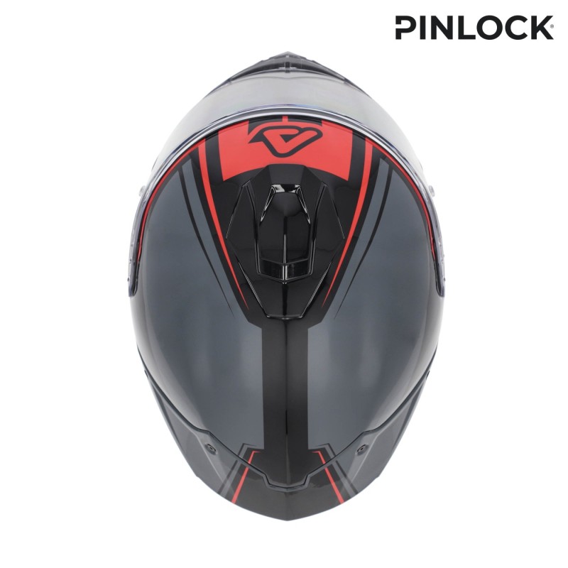 casco integral moto acerbis tarmak x fibra ece 22 06 color gris y rojo 0027315