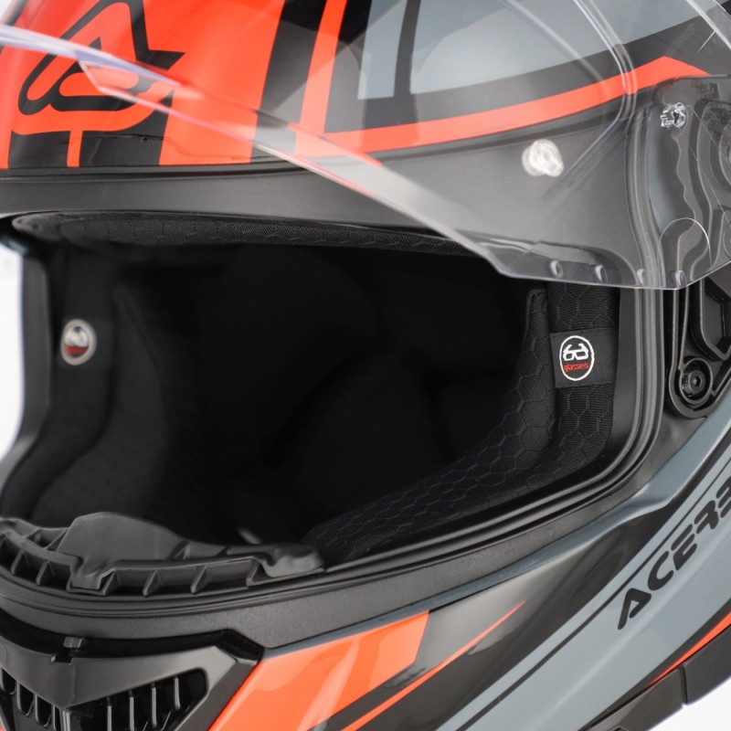casco integral moto acerbis tarmak x fibra ece 22 06 color gris y rojo 0027315