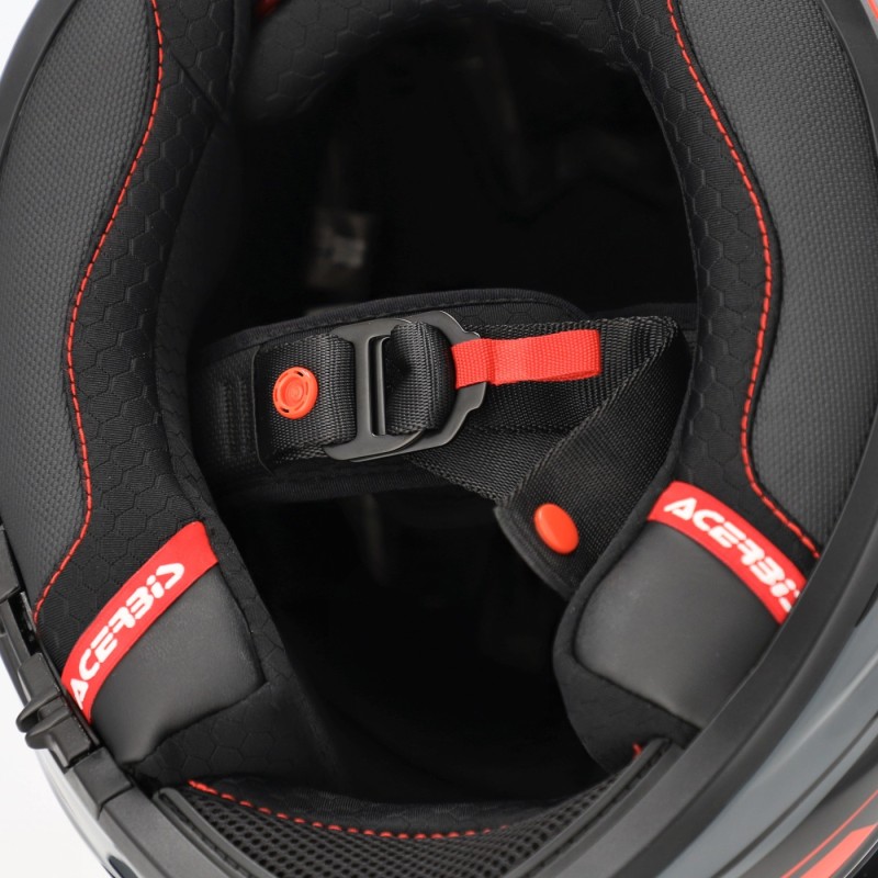 casco integral moto acerbis tarmak x fibra ece 22 06 color gris y rojo 0027315