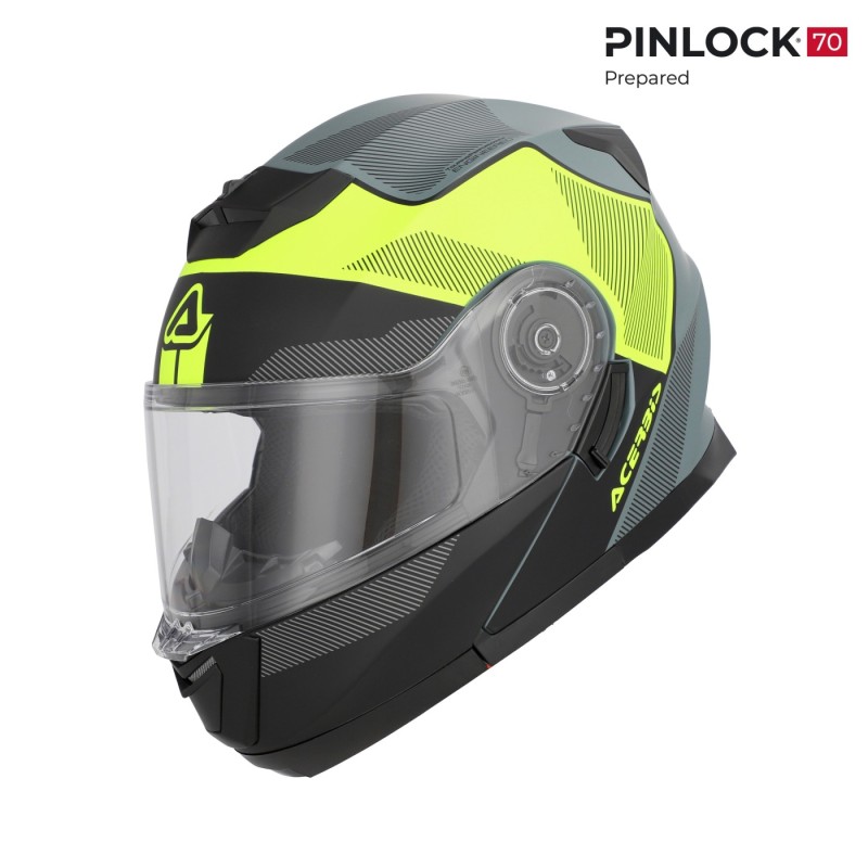 casco modular acerbis serel 22 06 negro y amarillo fluor 0025201 457