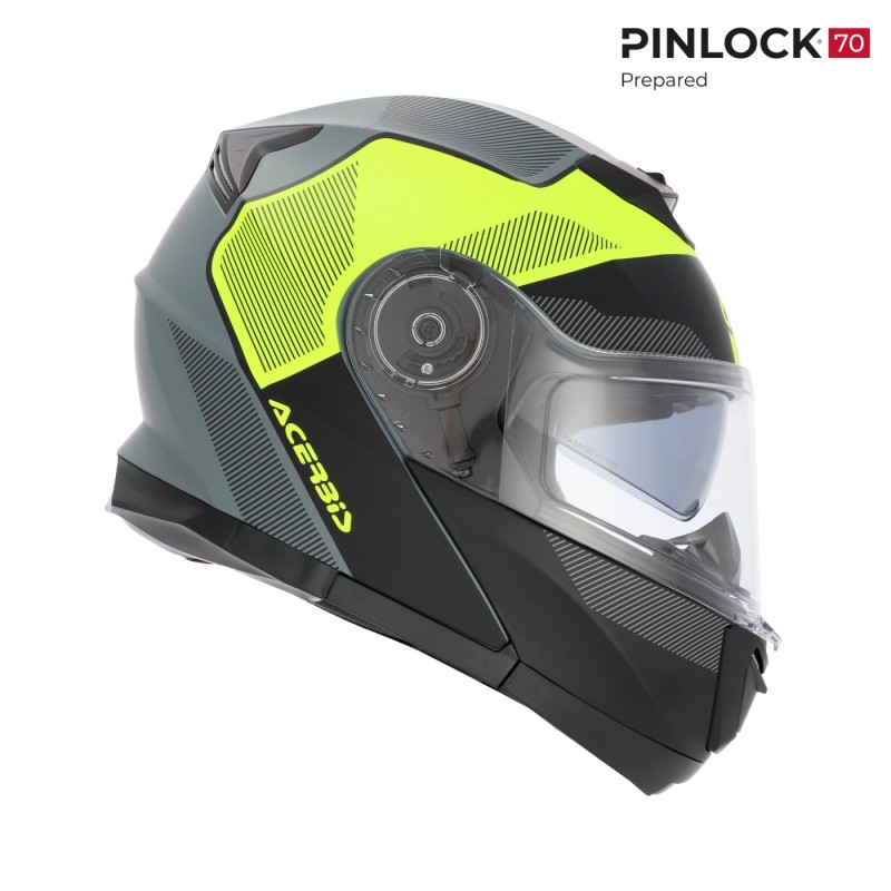 casco modular acerbis serel 22 06 negro y amarillo fluor 0025201 457