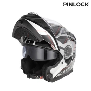 casco modular acerbis serel 22 06 blanco y rojo 0025201 314