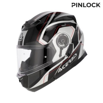 casco modular acerbis serel 22 06 blanco y rojo 0025201 314 2