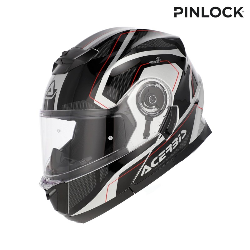 casco modular acerbis serel 22 06 blanco y rojo 0025201 314