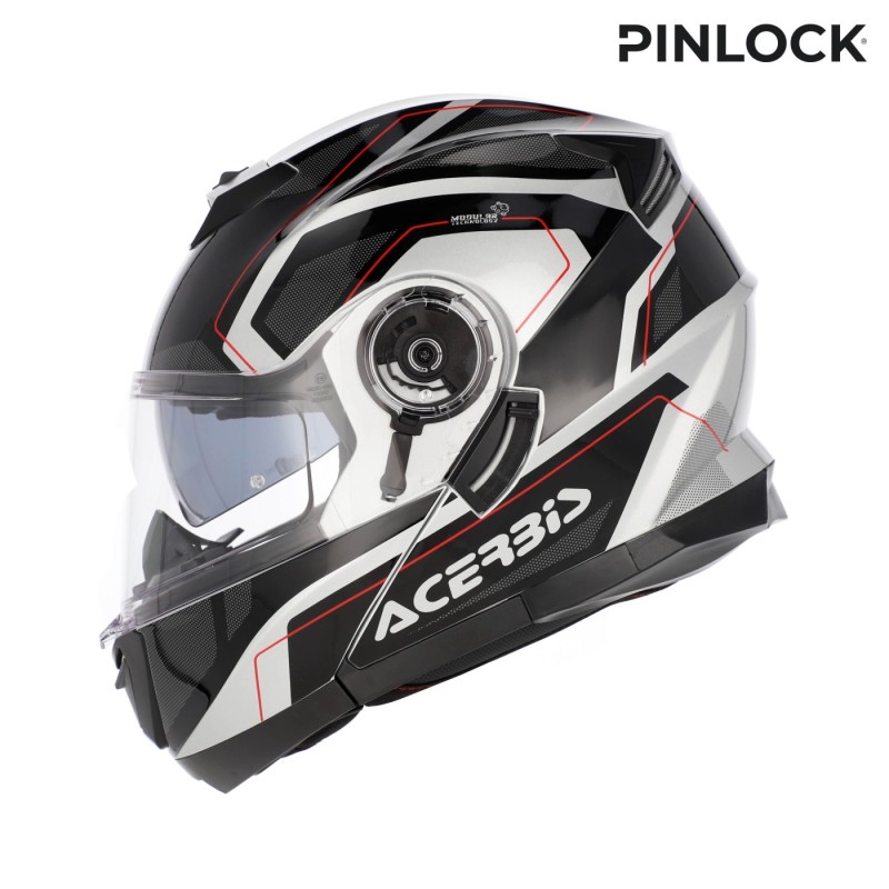 casco modular acerbis serel 22 06 blanco y rojo 0025201 314
