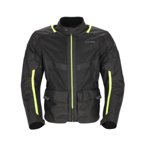 chaqueta acerbis ramsey vented long jacket color negro y amarillo 0026661 318
