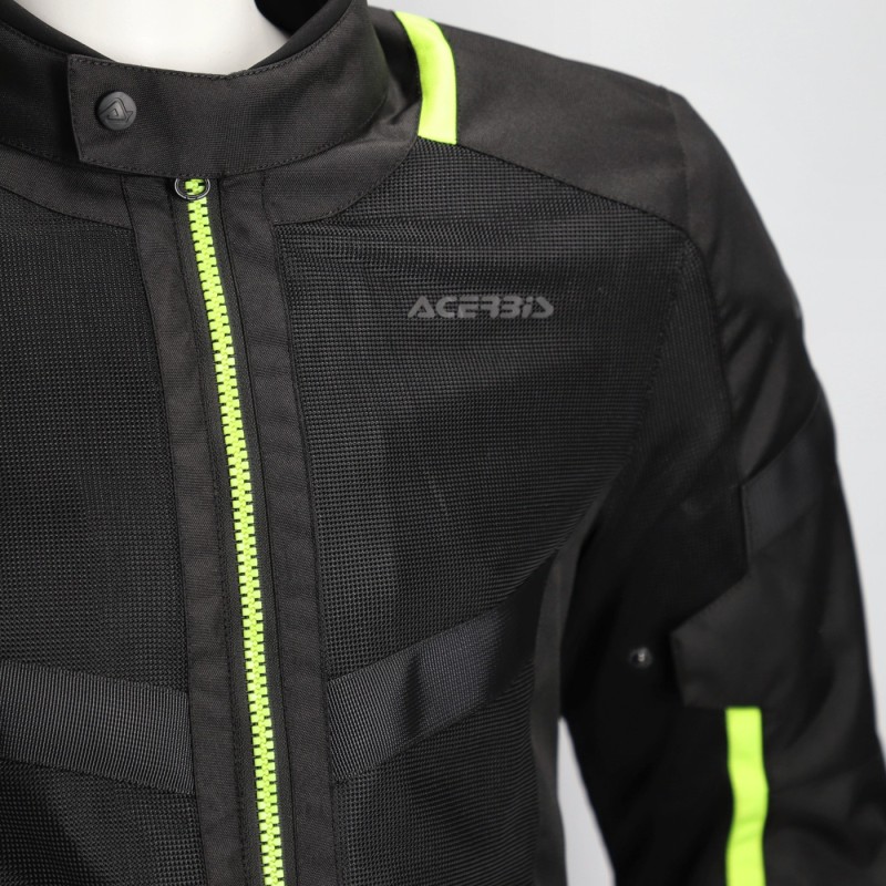 chaqueta acerbis ramsey vented long jacket color negro y amarillo 0026661 318