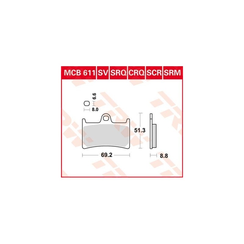 pastillas de freno delantero moto trw mcb611sv